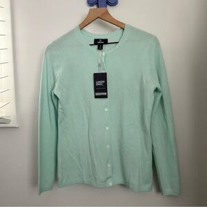 Land’s End Small NEW Cashmere Cardigan Mint Preppy Pastel Classy Old Money